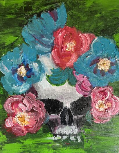 Vanity with peonies - a Paint Artowrk by AERH Arts